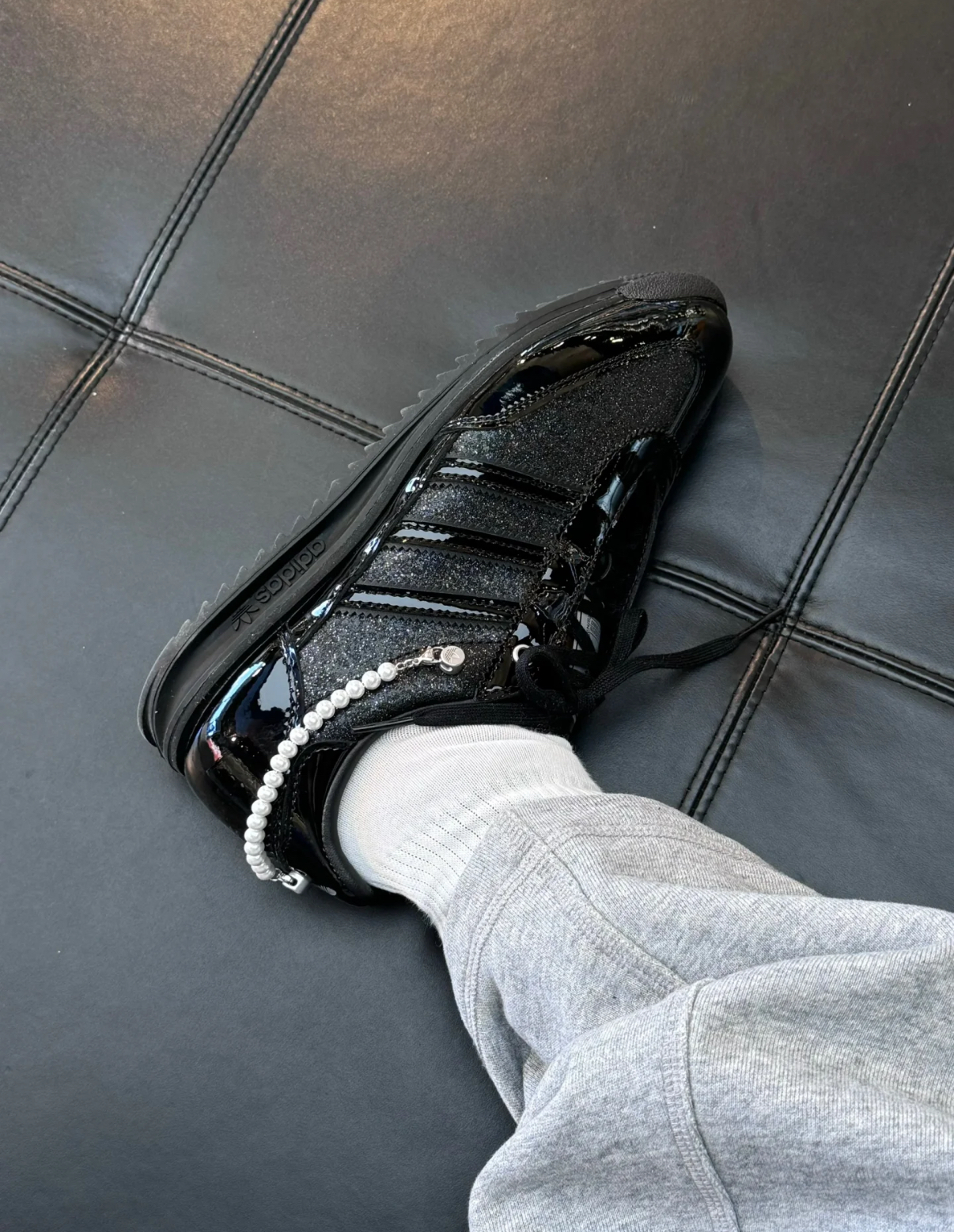 Adidas Originals SL 72 黑珍珠 黑色 漆皮質感 珍珠 小香風 金屬感 德訓鞋 JQ2615/預購