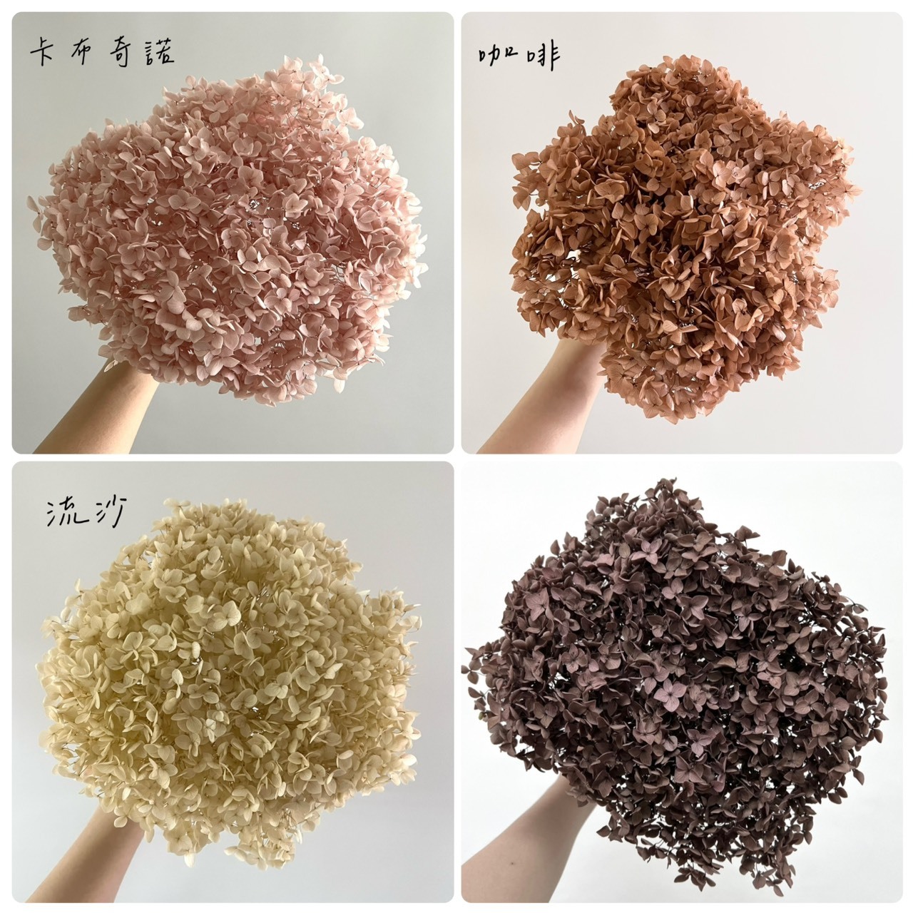 不凋繡球花(帶桿)-咖啡色系