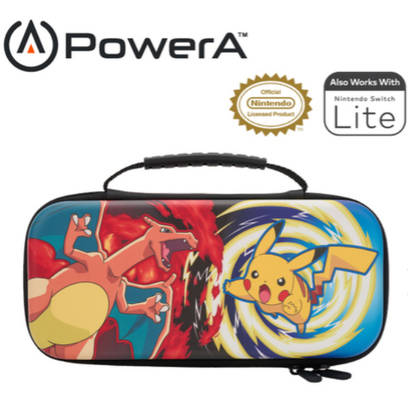 【出清特惠】【PowerA】任天堂官方授權收納保護殼 (1522646-01)-噴火龍VS皮卡丘