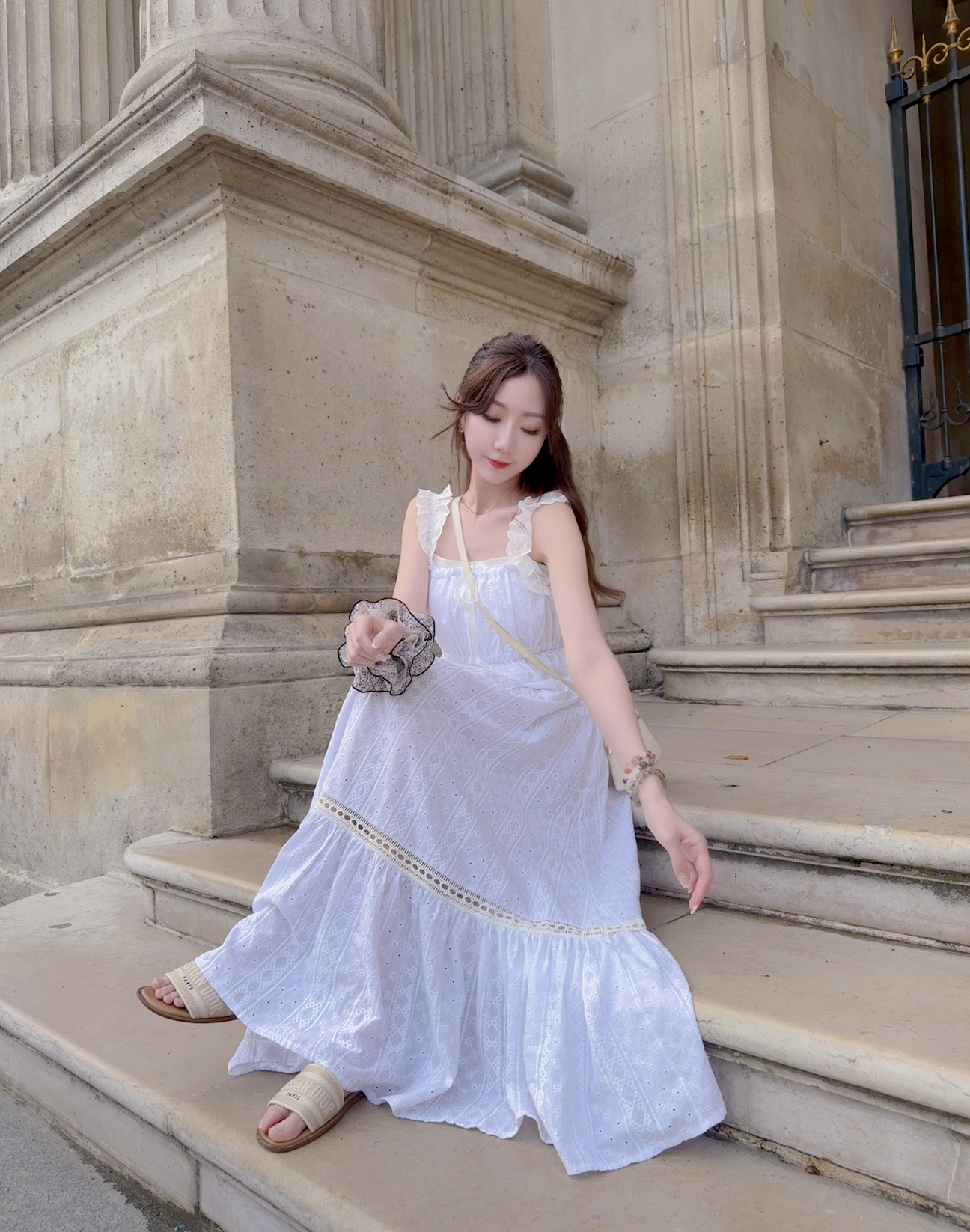 *BJ2 MADE SERIES* THE WHITE EMBROIDERY RIBBON FLOWERY ONE PIECE LIVE 0621