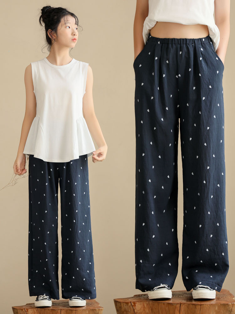 日系 愛心涼風褲