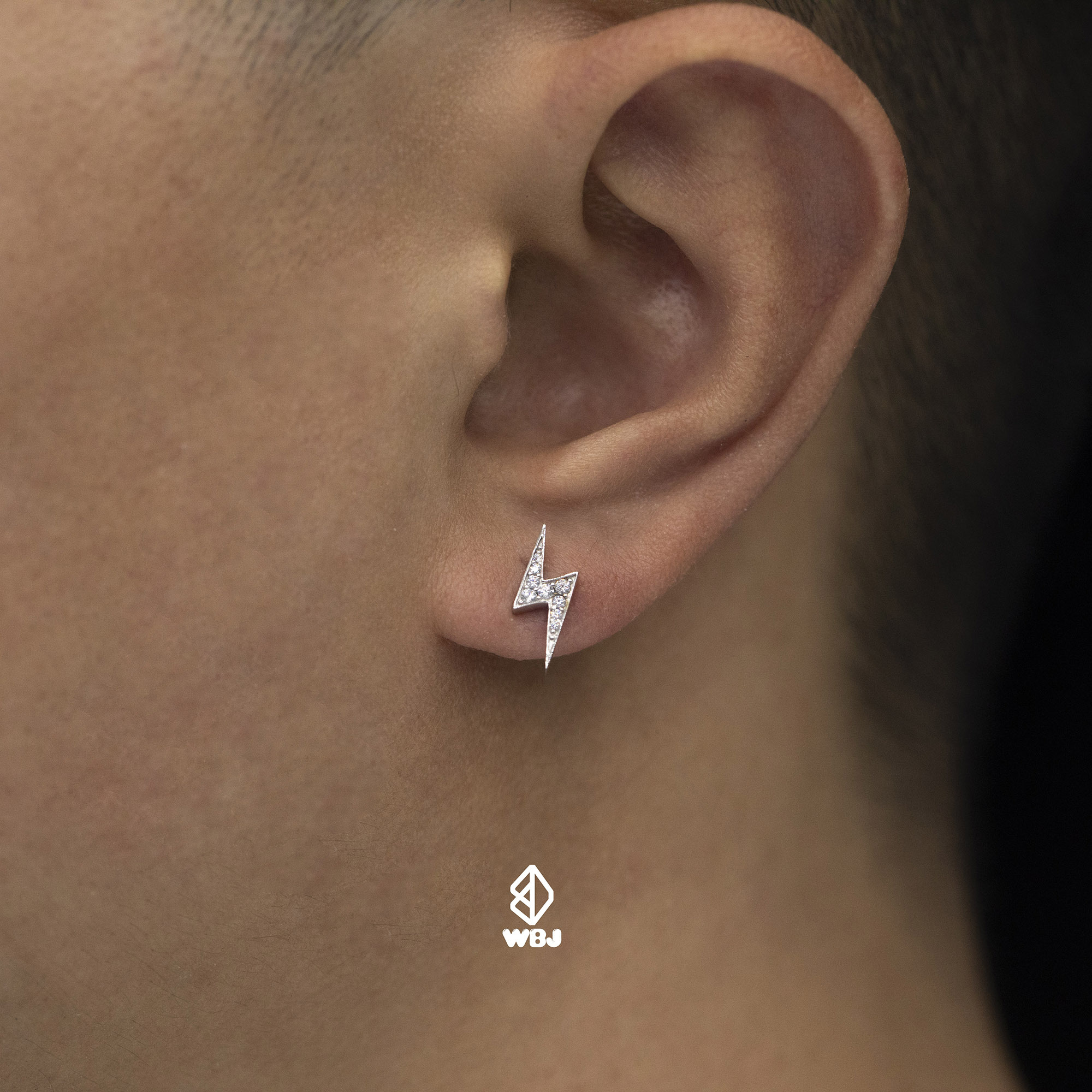 滿鑽閃電耳釘耳環