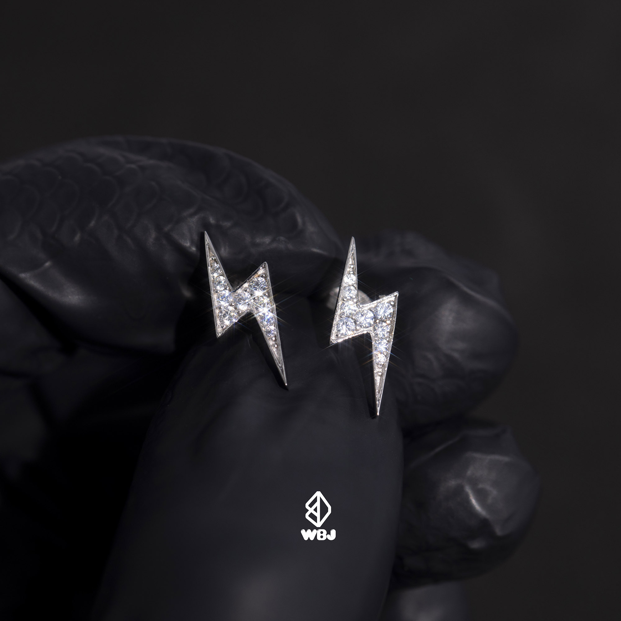 滿鑽閃電耳釘耳環