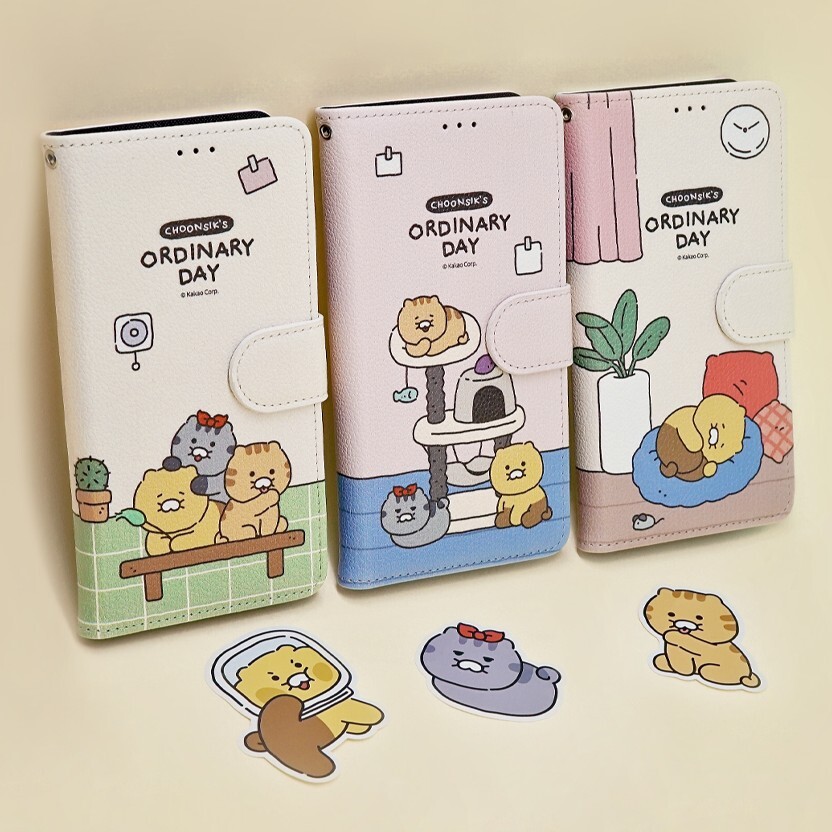 Kakao Friends - Leather Card Case - 翻蓋皮革插卡槽手機保護殼 S2