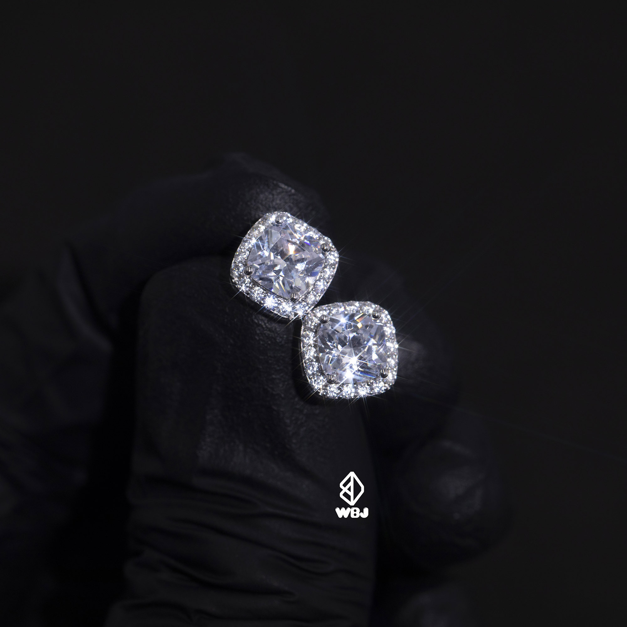 墊型群鑲耳釘 白黃兩色