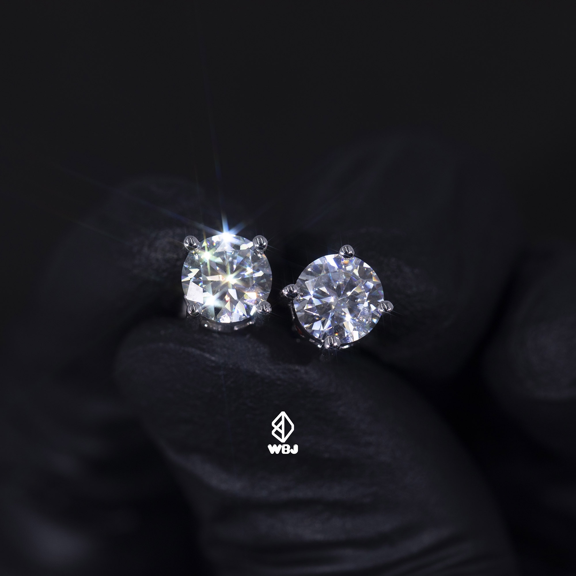 單鑽 | 純銀一克拉莫桑鑽耳釘耳環