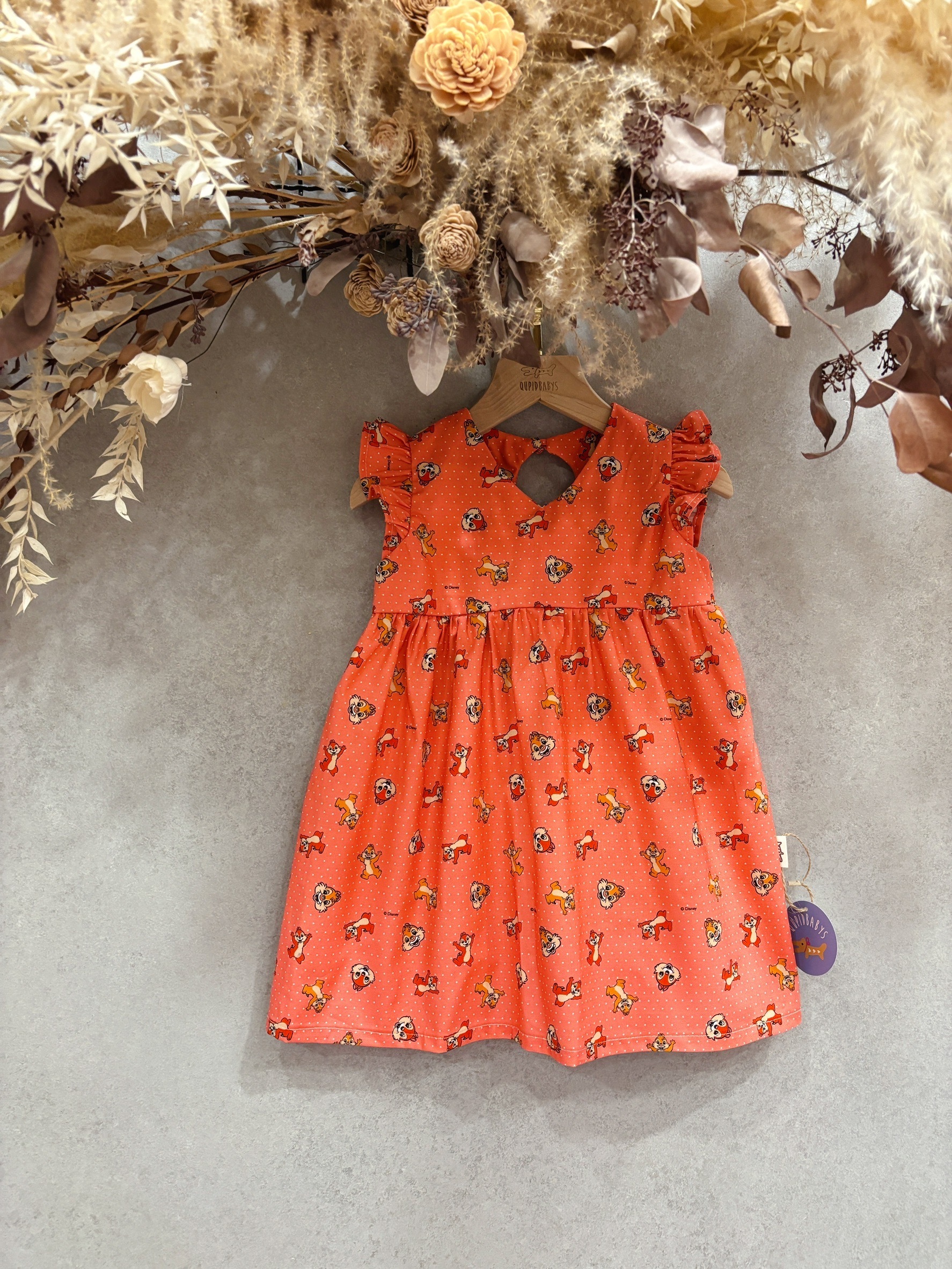 橘紅奇奇蒂蒂 高腰洋裝(100)