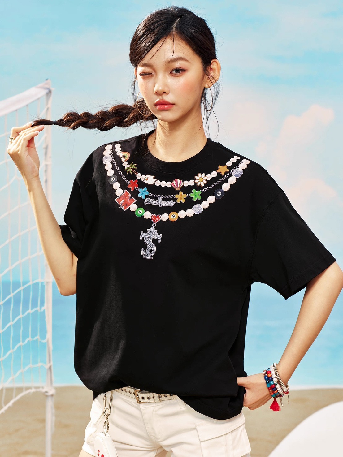 STK x MEDM聯名 SmallTownKid 燙印項鍊印花Logo 短袖 T