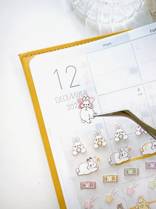 Pei+Pei．小兔星夜 PET手帳貼紙