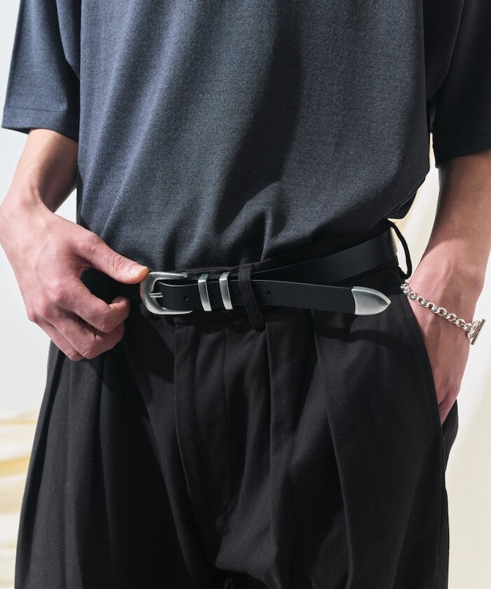 『代購+現貨商品』2025AW FREAK'S STORE Real Leather Garrison Belt 皮革 西部 金屬皮帶扣 皮帶 現貨 1282248900074