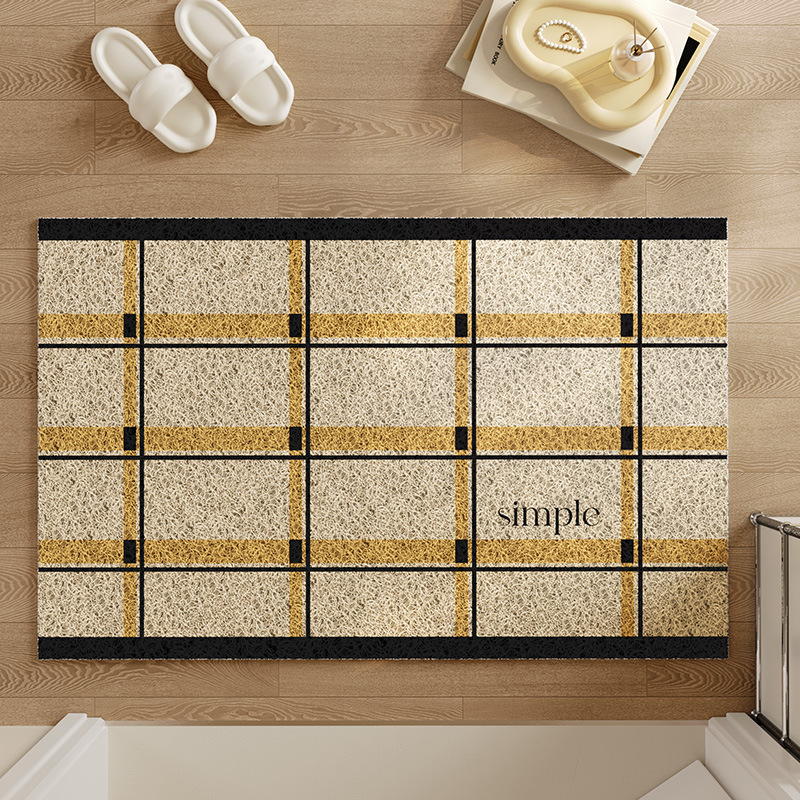 《6068》美式格子絲圈地墊