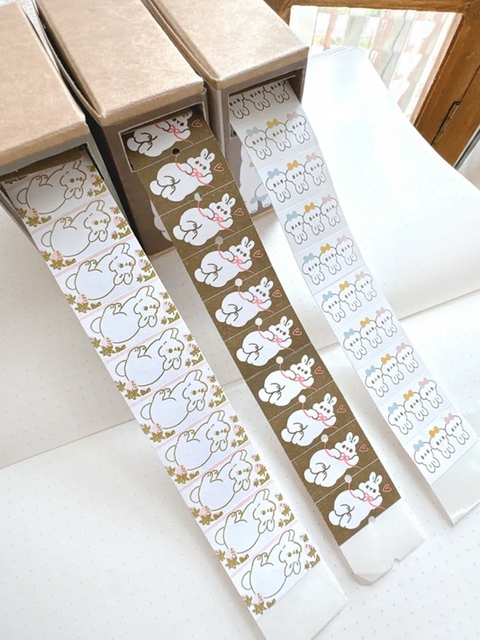 Pei+Pei．小兔標籤機貼紙膠帶 共三款 <整捲/綜合分裝>