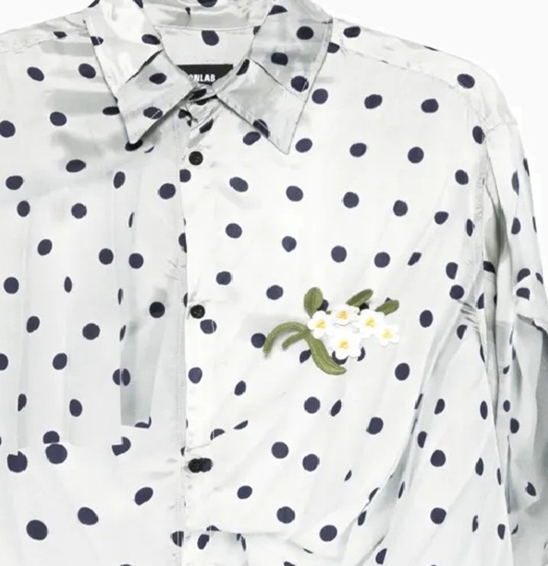 EGONLAB POLKA DOT FLOWER SHIRT L/S - WHITE PRE ORDER ITEM (預訂中)