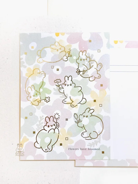 Pei+Pei．花都開好了 燙銀明信片