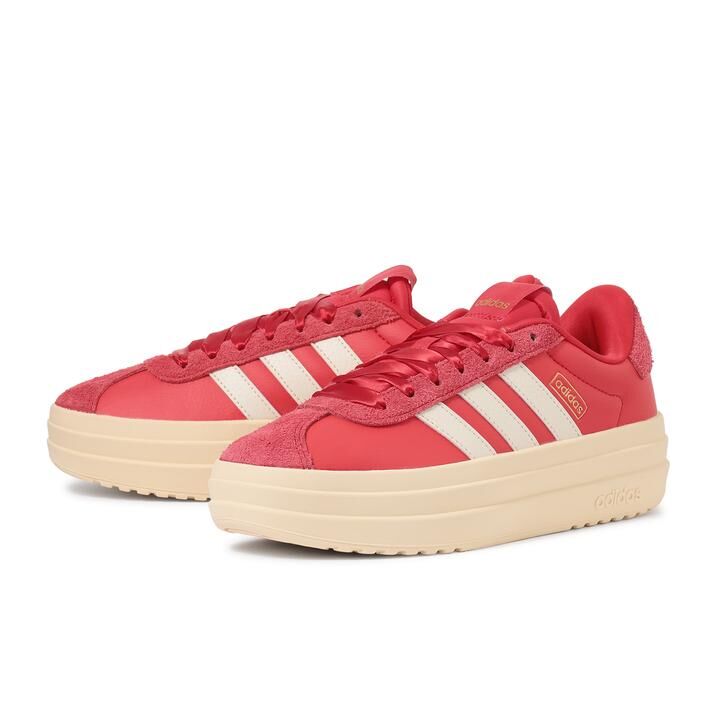 Adidas VL Court Bold 日本新款 復古紅 紅色 緞帶鞋帶 結構 增高 厚底鞋 JQ5628