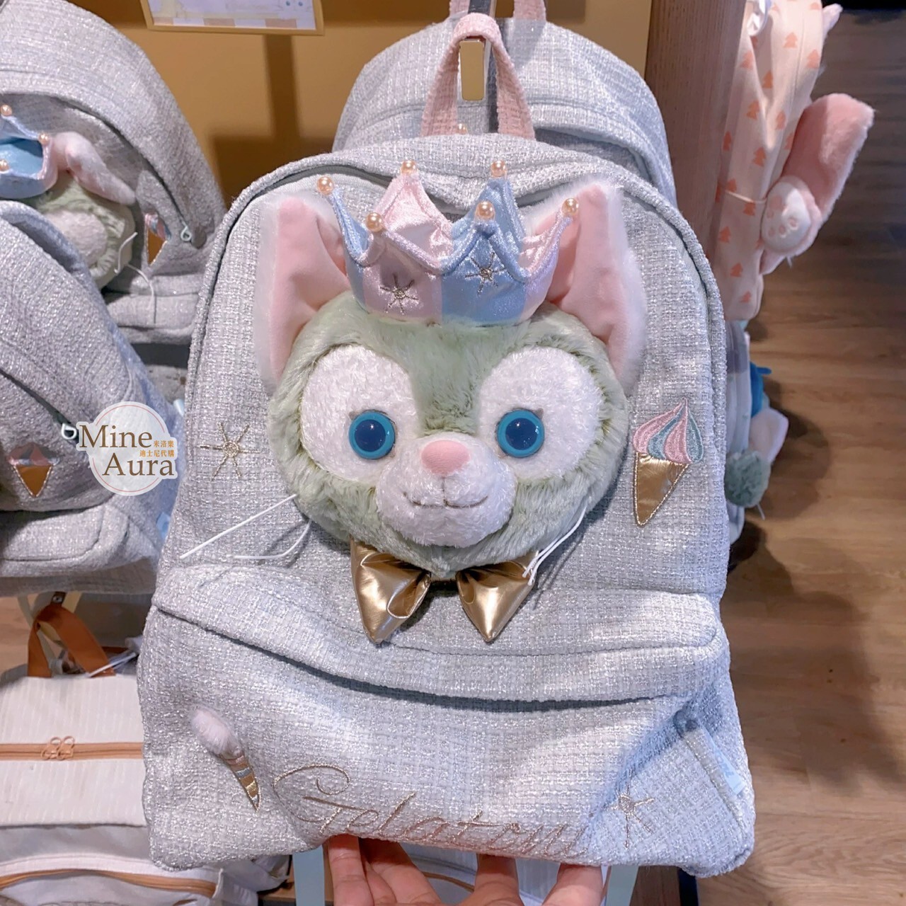 夢幻慶典系列 傑拉托尼 畫家貓 Gelatoni 絨毛大頭造型 後背包 -上海迪士尼樂園