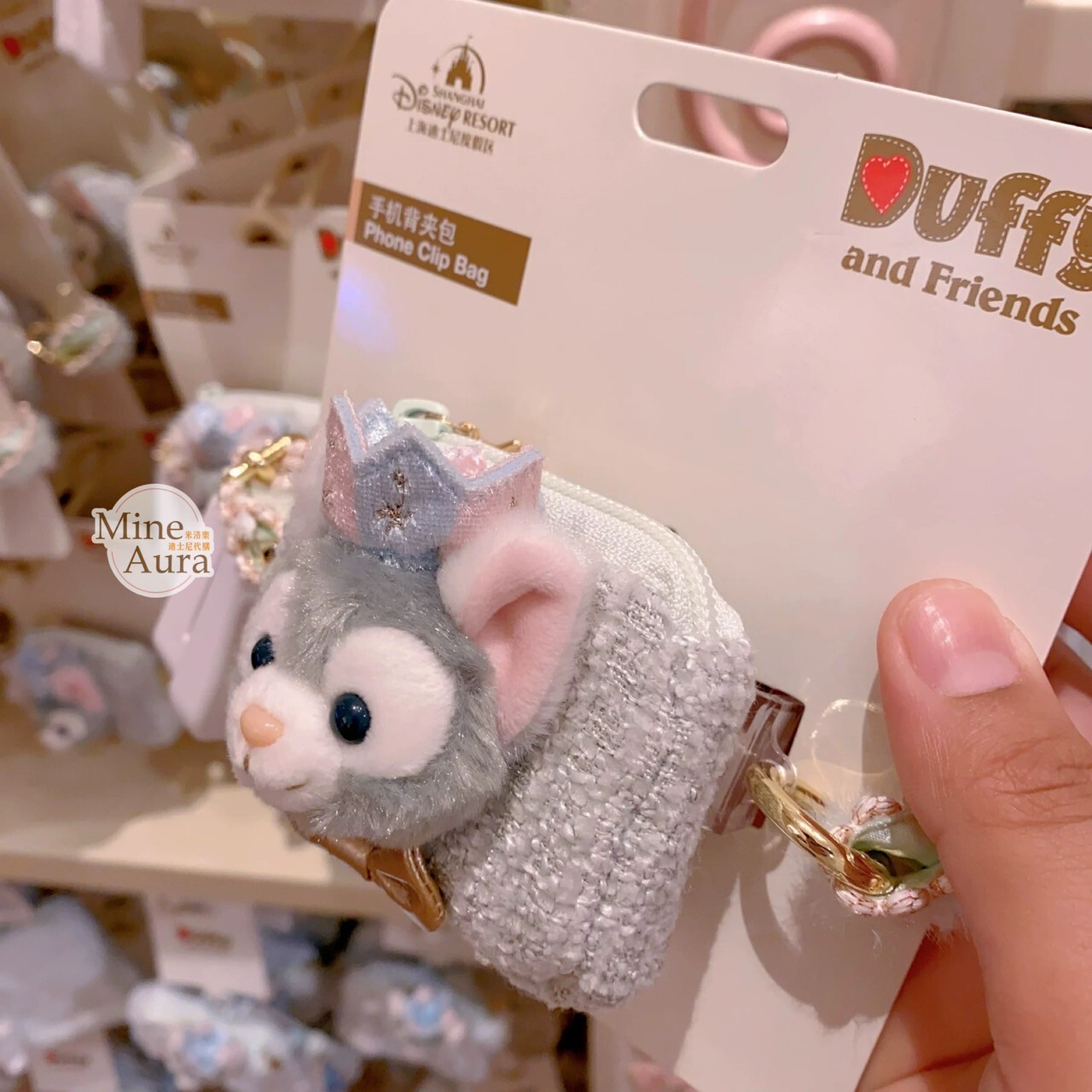 夢幻慶典系列 傑拉托尼 畫家貓 Gelatoni 造型 手機背夾 + 掛繩 組 -上海迪士尼樂園