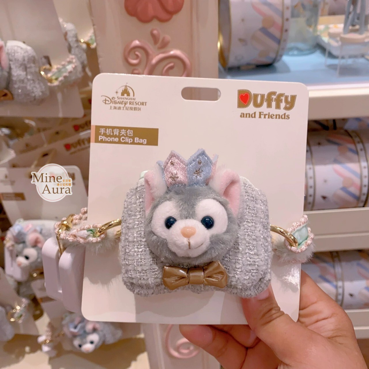 夢幻慶典系列 傑拉托尼 畫家貓 Gelatoni 造型 手機背夾 + 掛繩 組 -上海迪士尼樂園