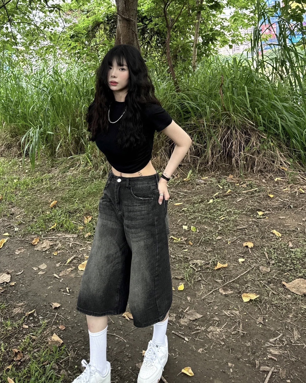 《S.G》超彈力側抓皺短版T