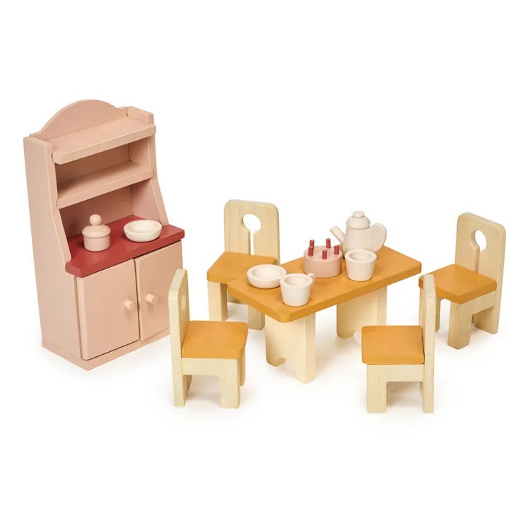 【美國 Mentari 木製玩具】歐式餐桌組