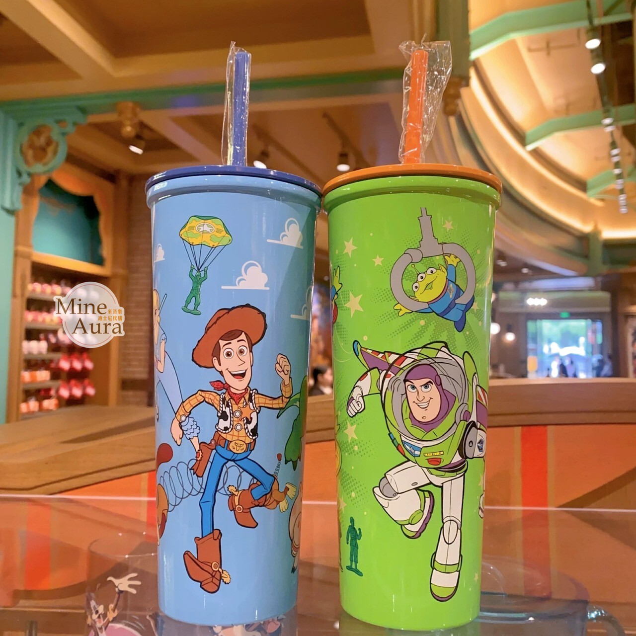 玩具總動員 Toy Story 圖案 吸管 水杯 飲料杯 -上海迪士尼樂園