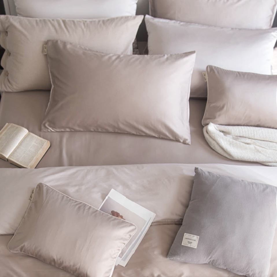 超細旦天絲棉床包兩用被組  |  拿鐵 x 淡奶