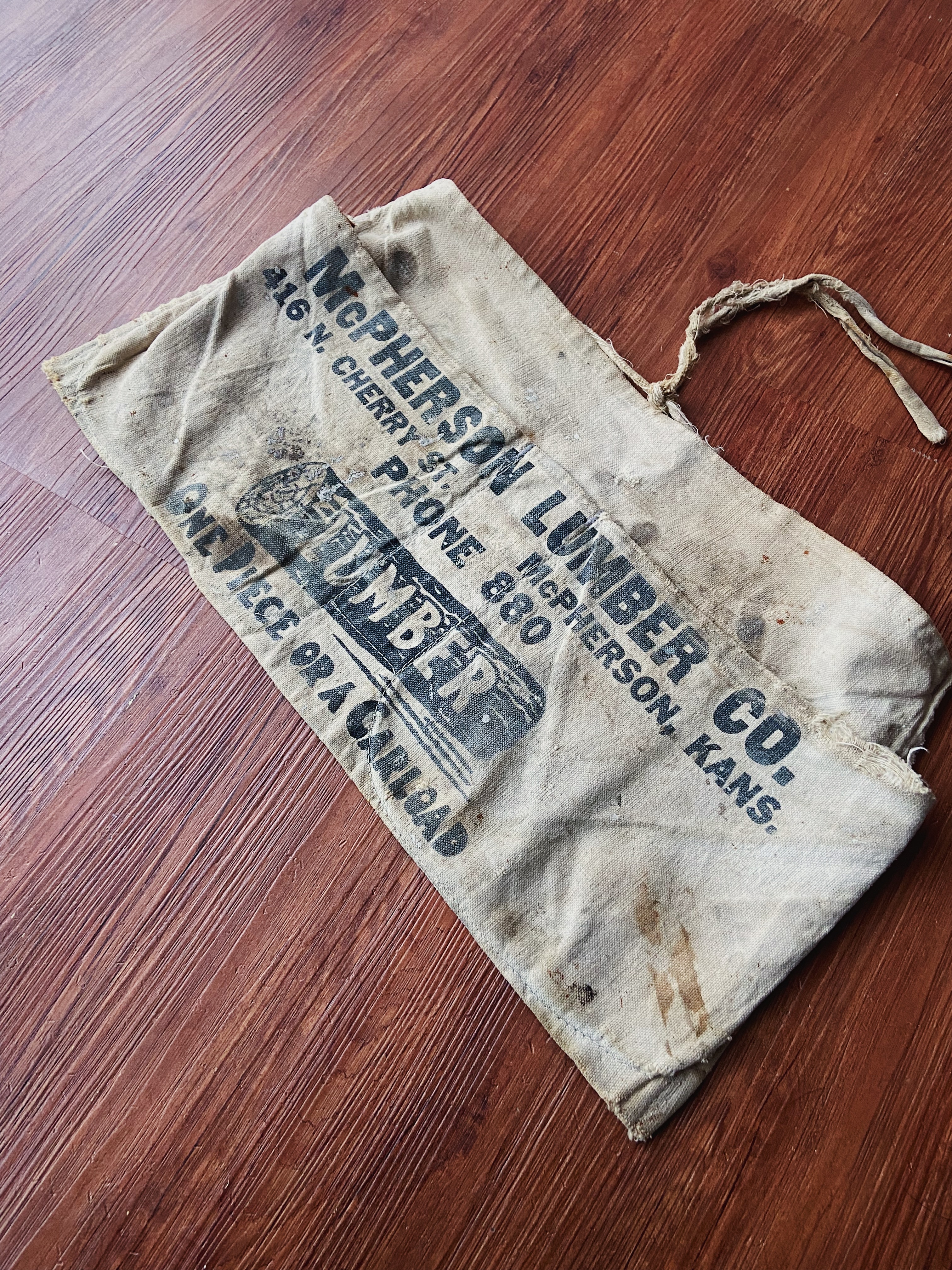 50s Work Canvas Apron “McPHERSON LUMBER” / 50 年代美國企業工作圍裙背袋