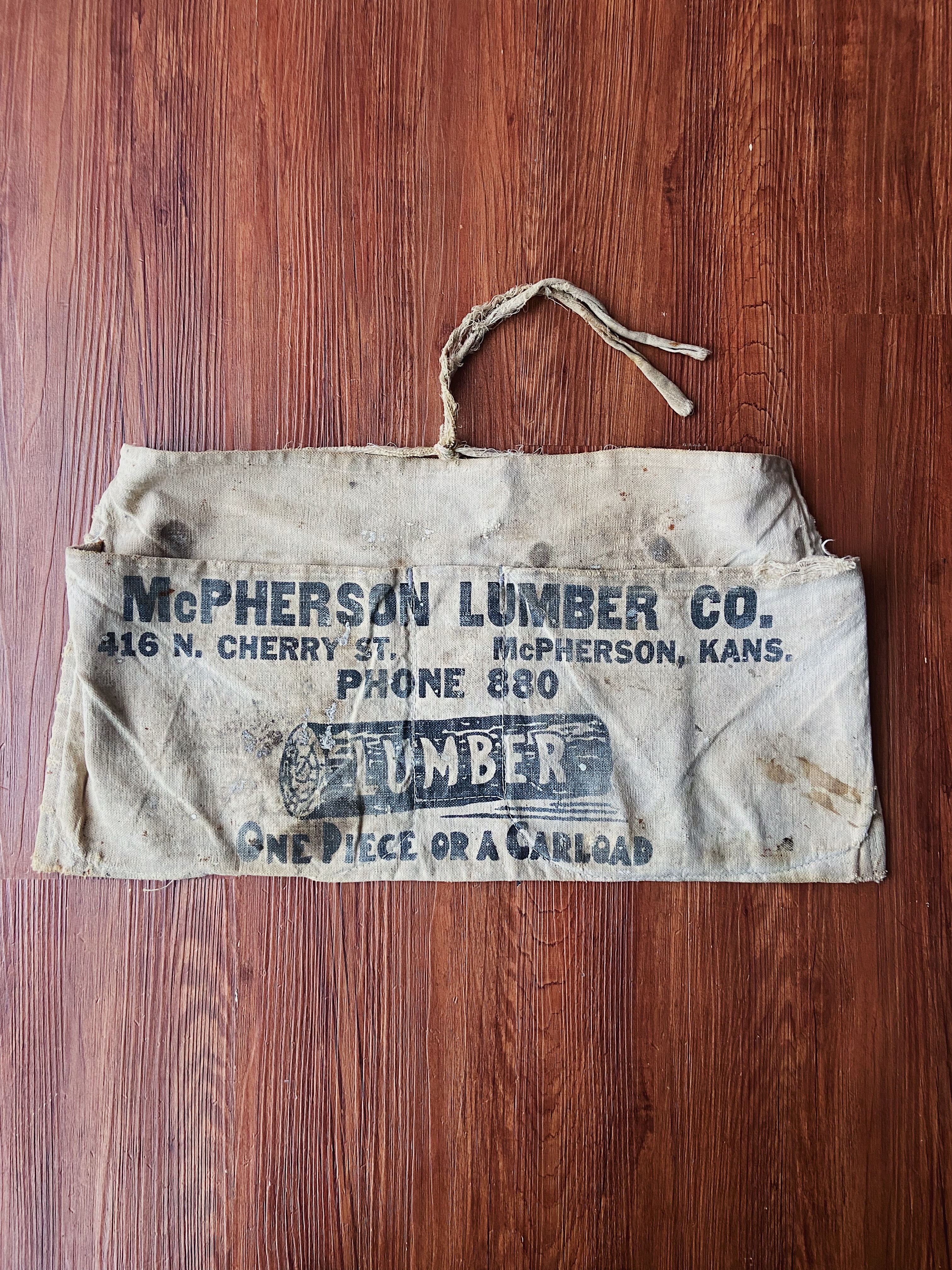 50s Work Canvas Apron “McPHERSON LUMBER” / 50 年代美國企業工作圍裙背袋