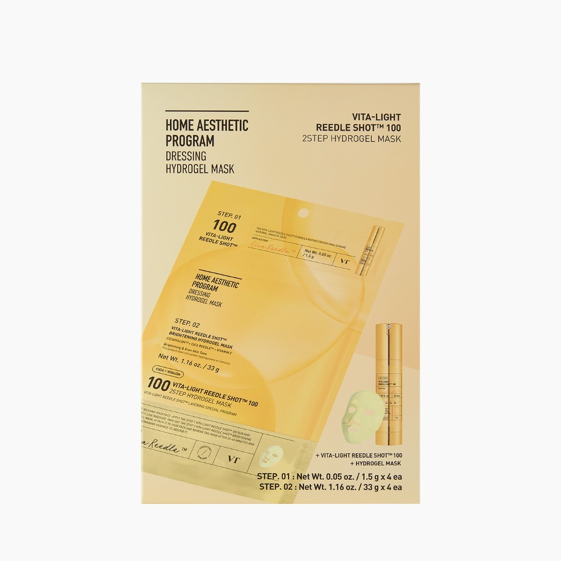 VT VITA-LIGHT Reedle Shot 100 2STEP Hydrogel Mask [4PCS/BOX]