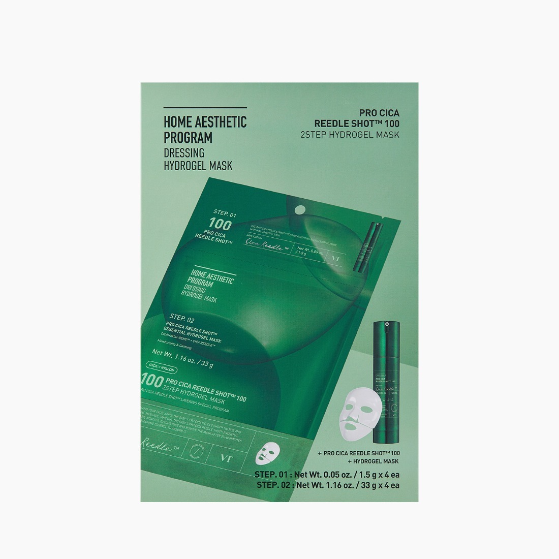 VT PRO CICA Reedle Shot 100 2STEP Hydrogel Mask [4PCS/BOX]