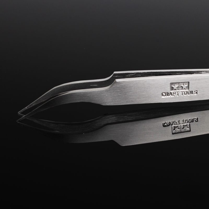 田宮工具輔料專用 精密不鏽鋼 彎頭鑷子夾子