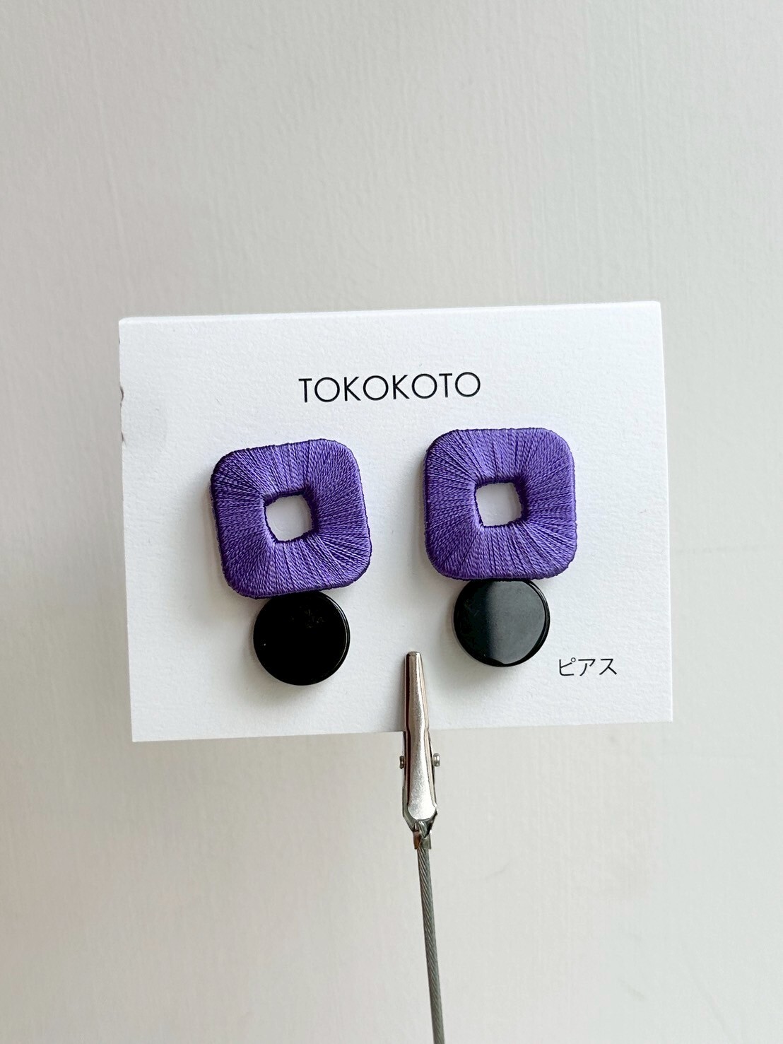 [TOKOKOTO] 刺繡方舞黑瑪瑙耳環 | 菖蒲 | 耳針 | NO.93