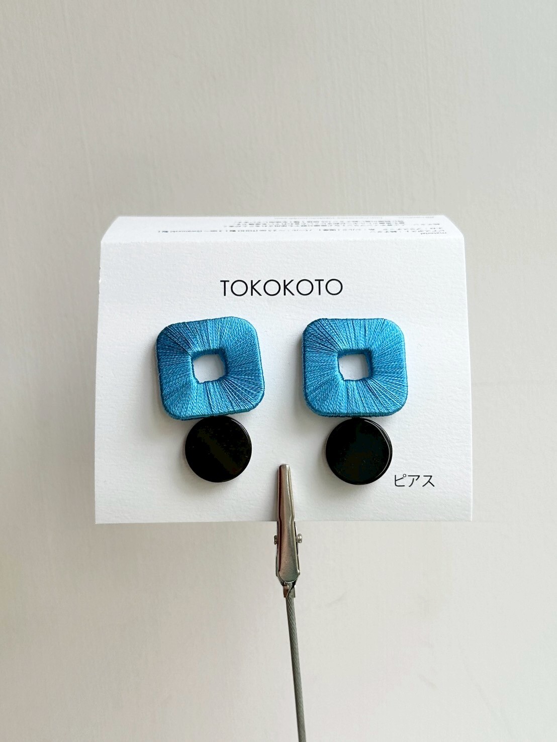 [TOKOKOTO] 刺繡方舞黑瑪瑙耳環 | 瑠璃 | 耳針 | NO.92