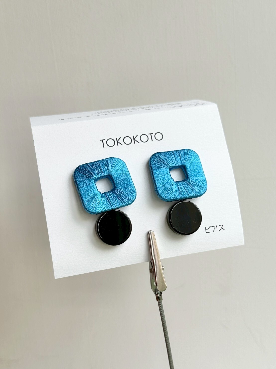 [TOKOKOTO] 刺繡方舞黑瑪瑙耳環 | 瑠璃 | 耳針 | NO.92