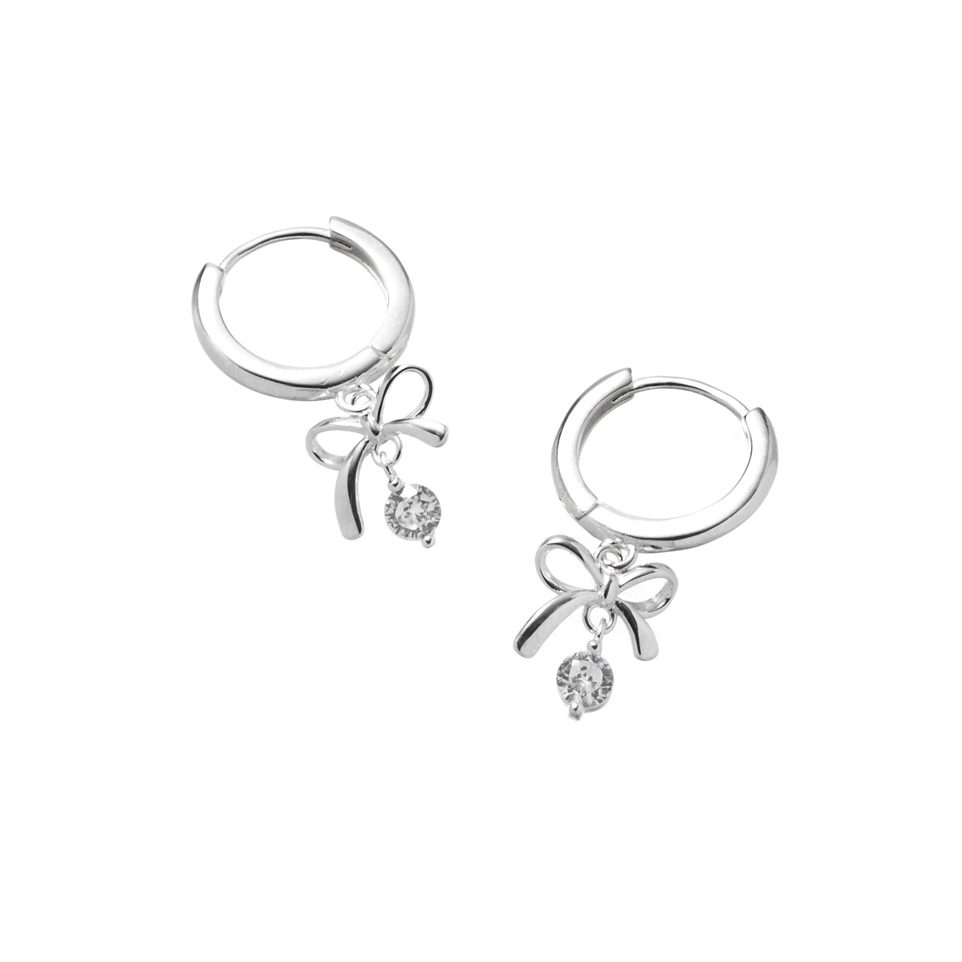 平價飾品,純銀,蝴蝶結,鋯石,垂墜耳環