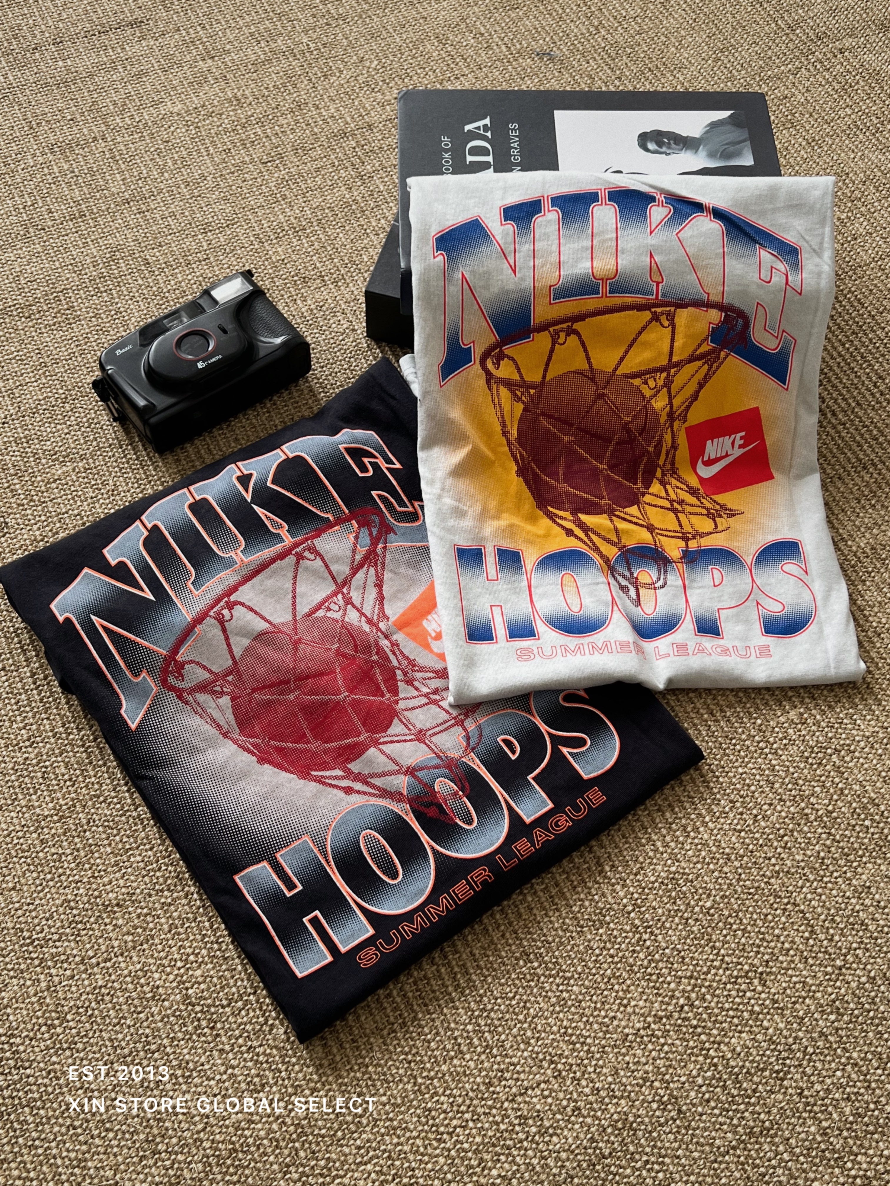 【現貨】Nike NBA Basketball 復古 水洗 OG 籃球 元素 印花 短袖 米灰 黑