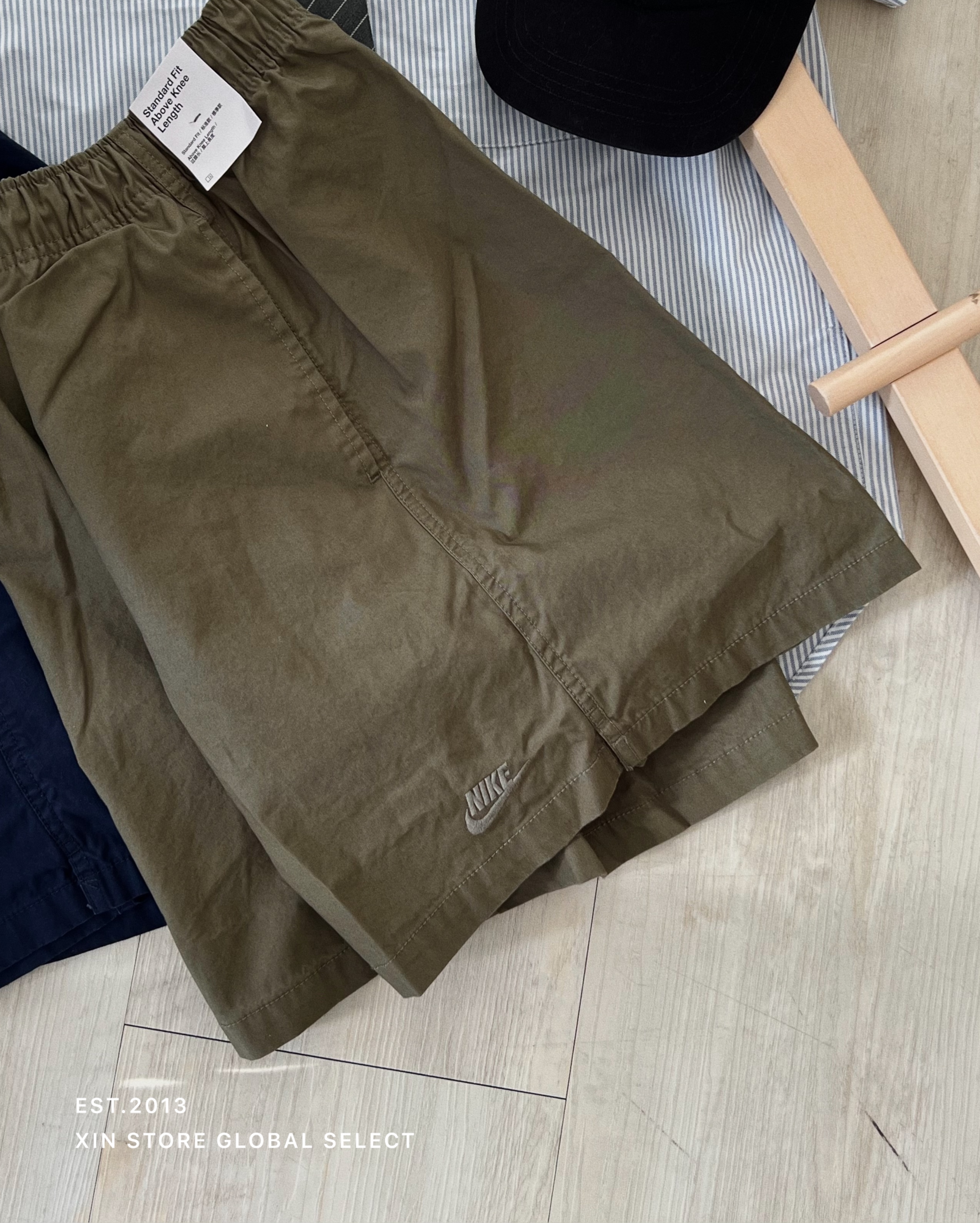 Nike AS M NK Club Flow Wash Short 梭織 運動 休閒 短褲 軍綠 深藍