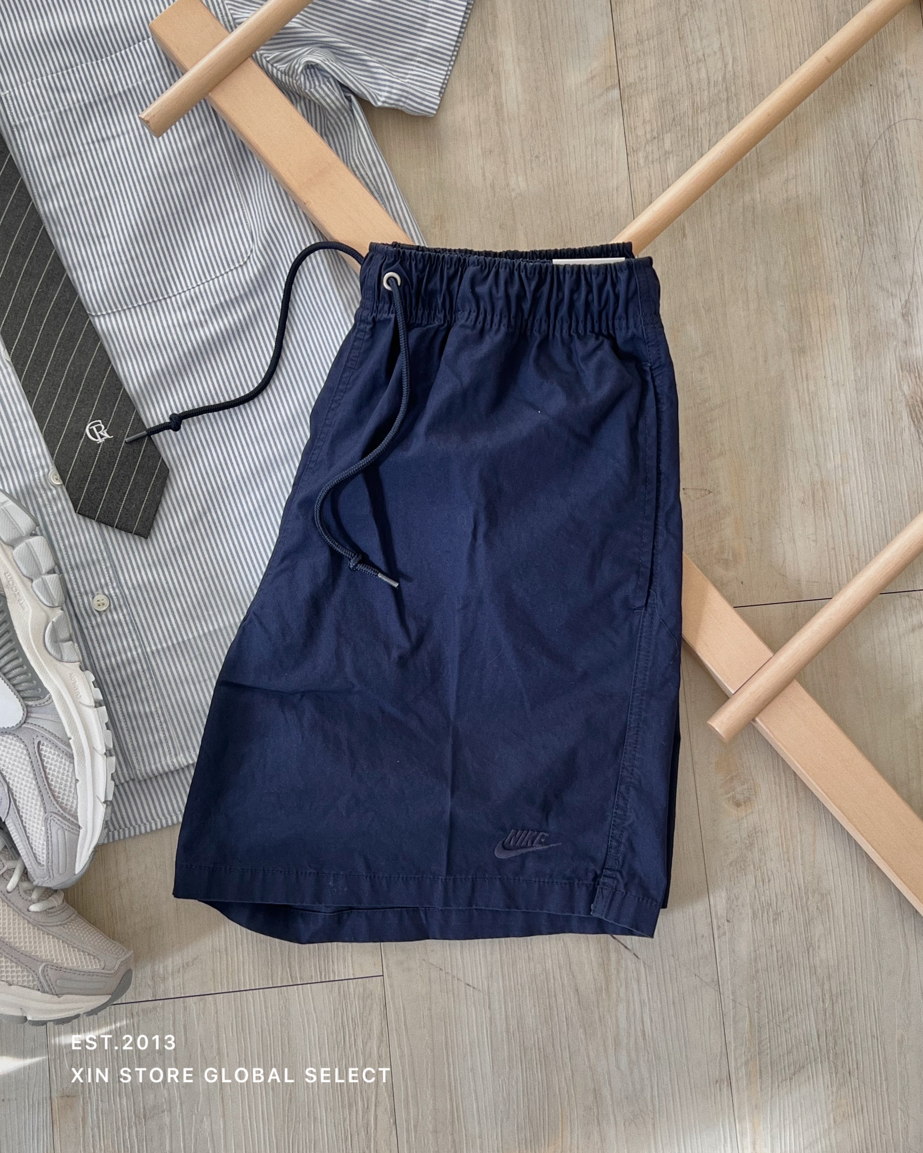 Nike AS M NK Club Flow Wash Short 梭織 運動 休閒 短褲 軍綠 深藍