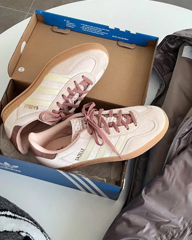 ADIDAS GAZELLE INDOOR 蜜桃烏龍 絲絨粉