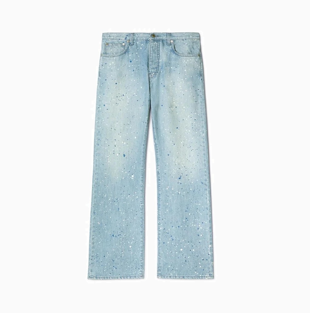 OFF-WHITE PAINT RALAXED JEANS NAVY BLUE MULTICOL - PRE ORDER ITEM (預訂中)