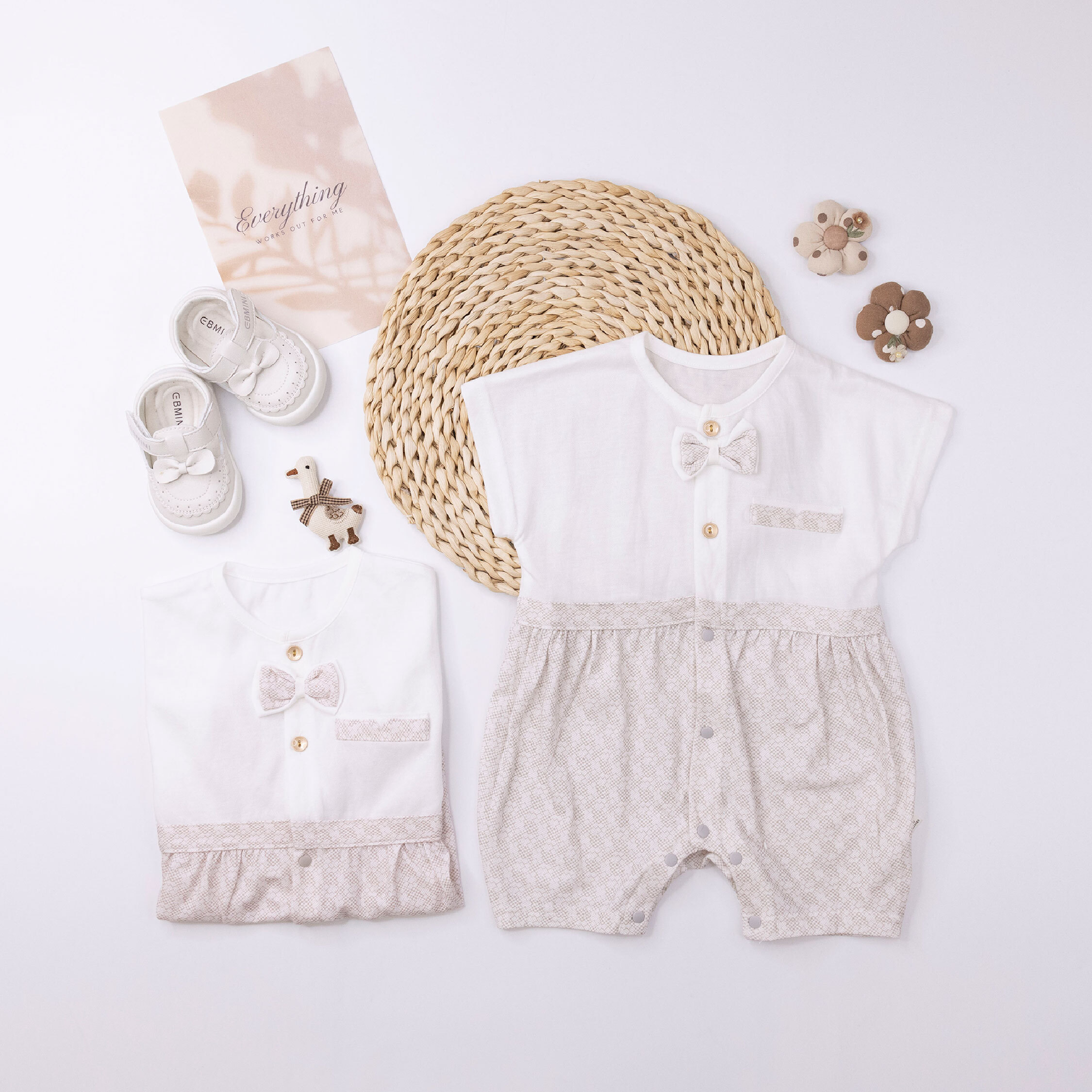 ☆雙享體驗組☆純淨系列【T0032短袖+T0044短袖】親膚連身衣(兩件一組)