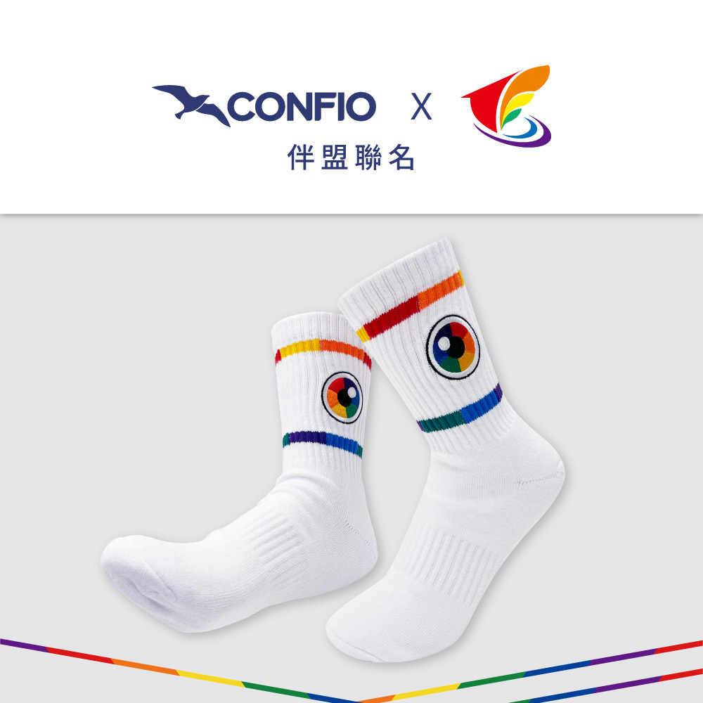 伴盟聯名款丨刺繡高筒襪-眼裡的彩虹