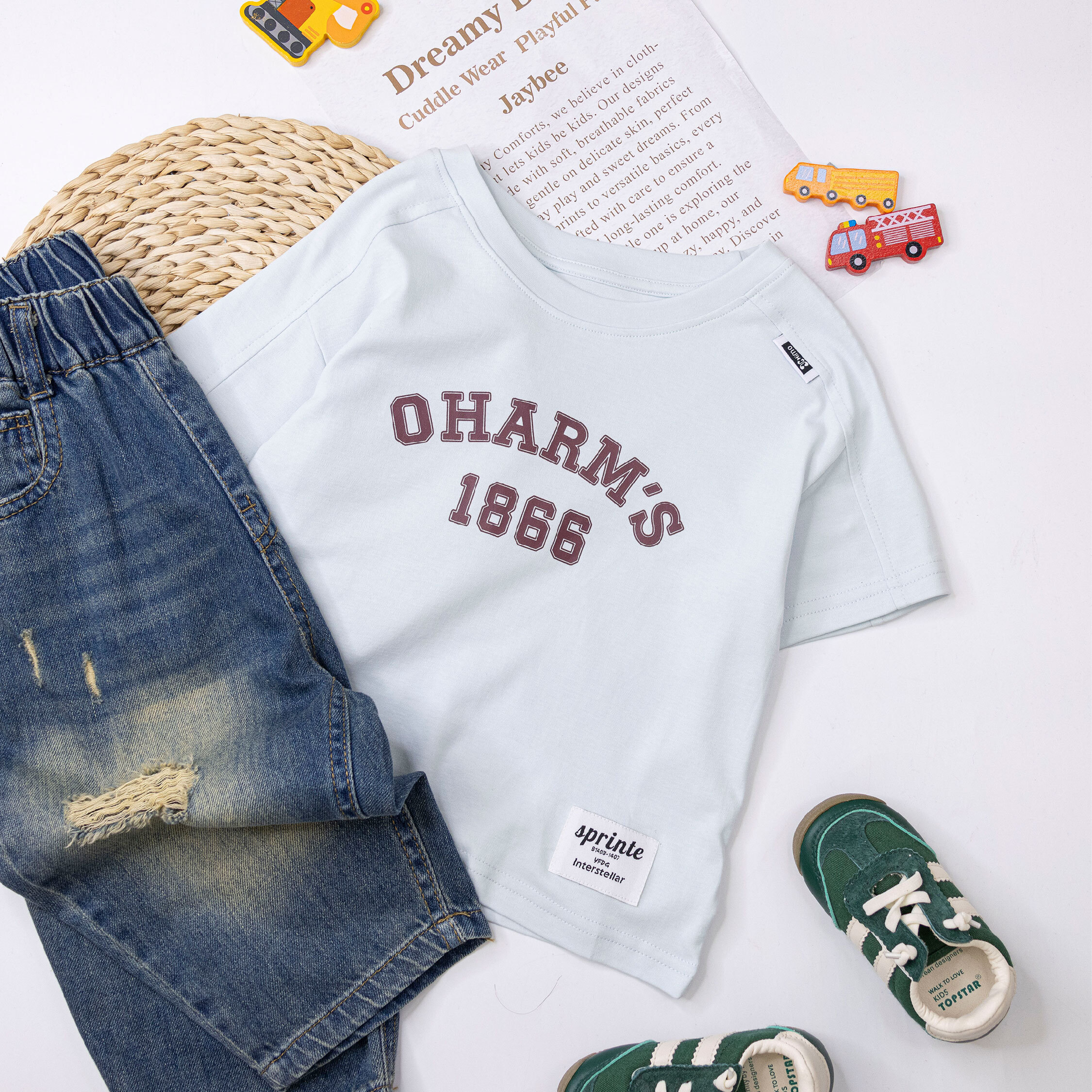 經典美式1866字母印花上衣 (H50675)