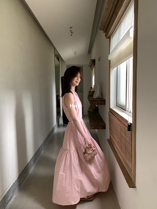 仙度爆表長洋裝-現貨粉色