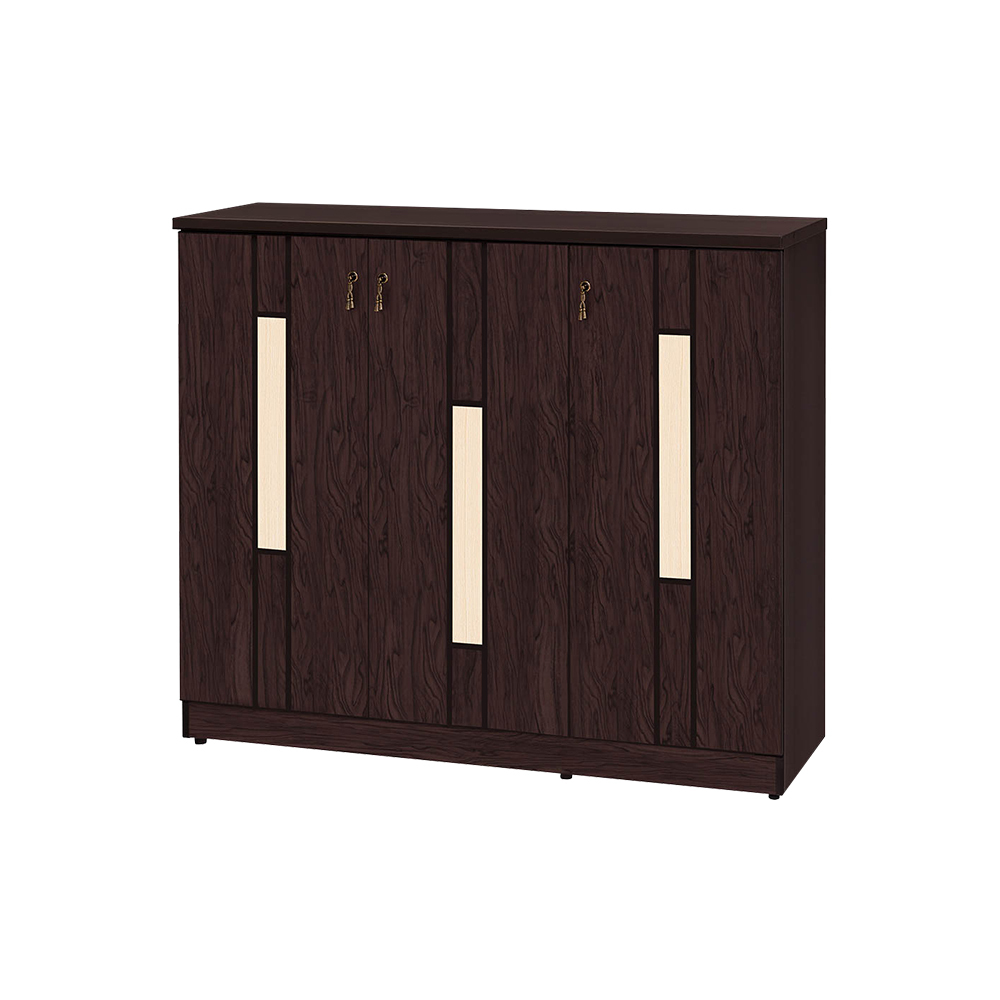 南亞塑鋼-4尺直飾條三開門防水塑鋼鞋櫃