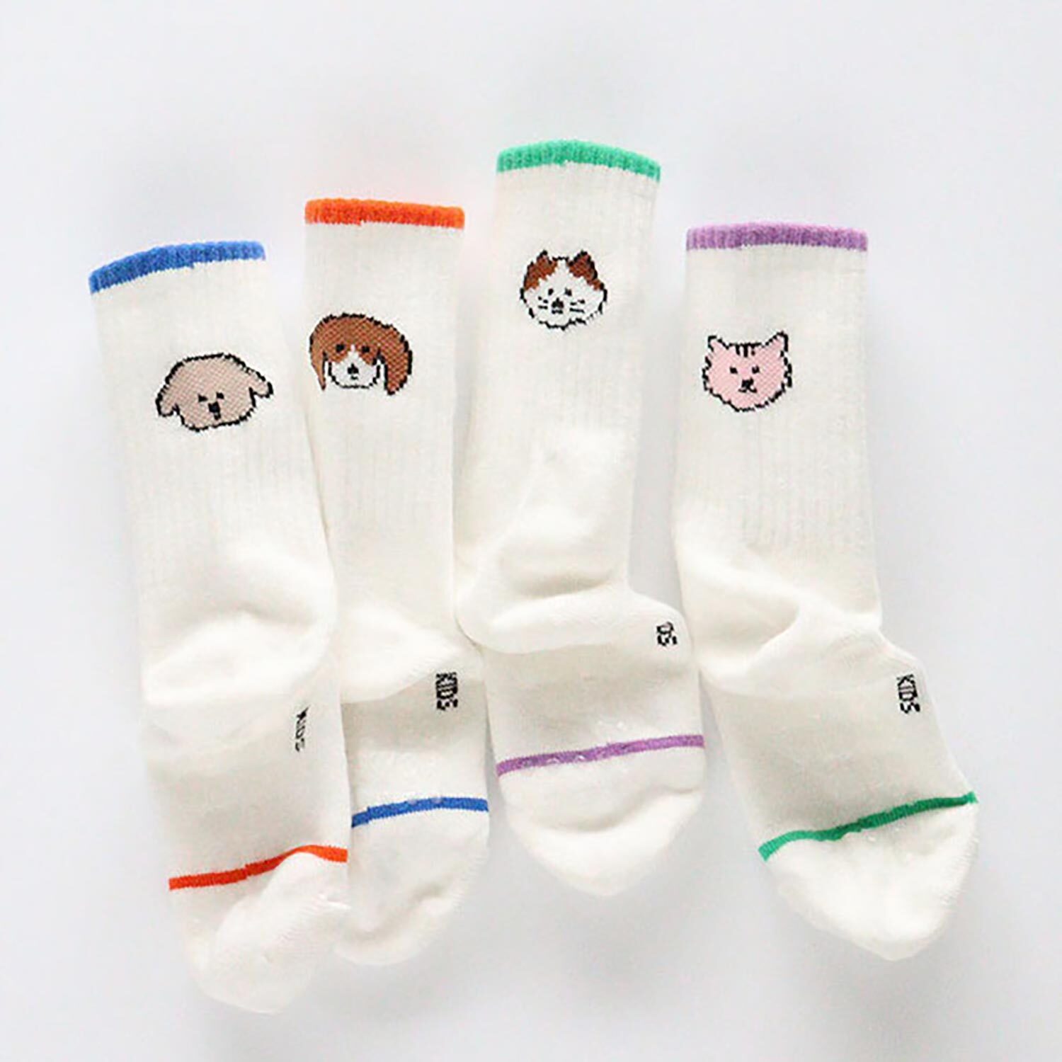 躲在腳後跟的喵汪襪2入組