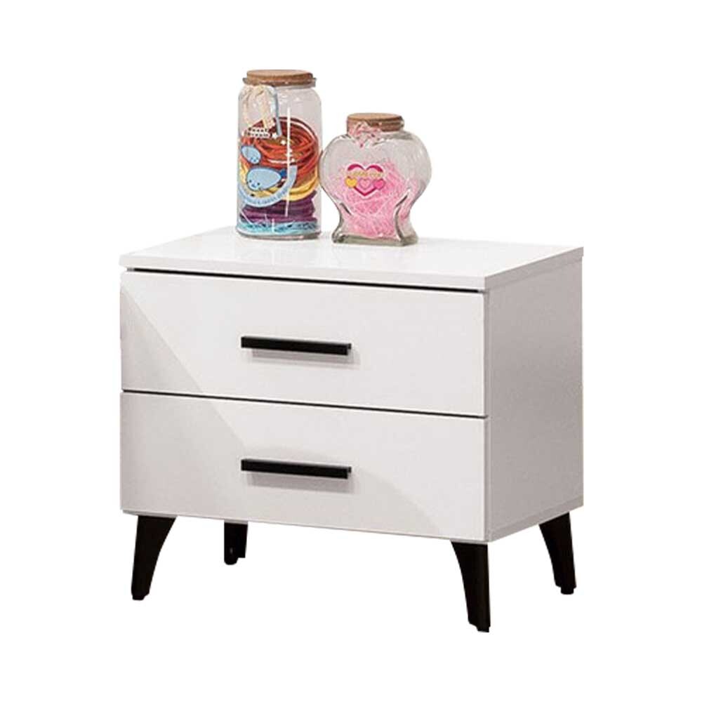 羅克莎1.7尺白色床頭櫃/二抽收納櫃/置物櫃