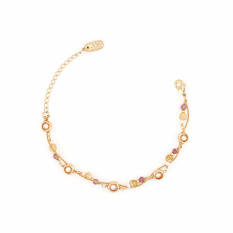 六月誕生石 • 油桐花 • 情竇初開 – 珍珠蛋白石 – 手鍊