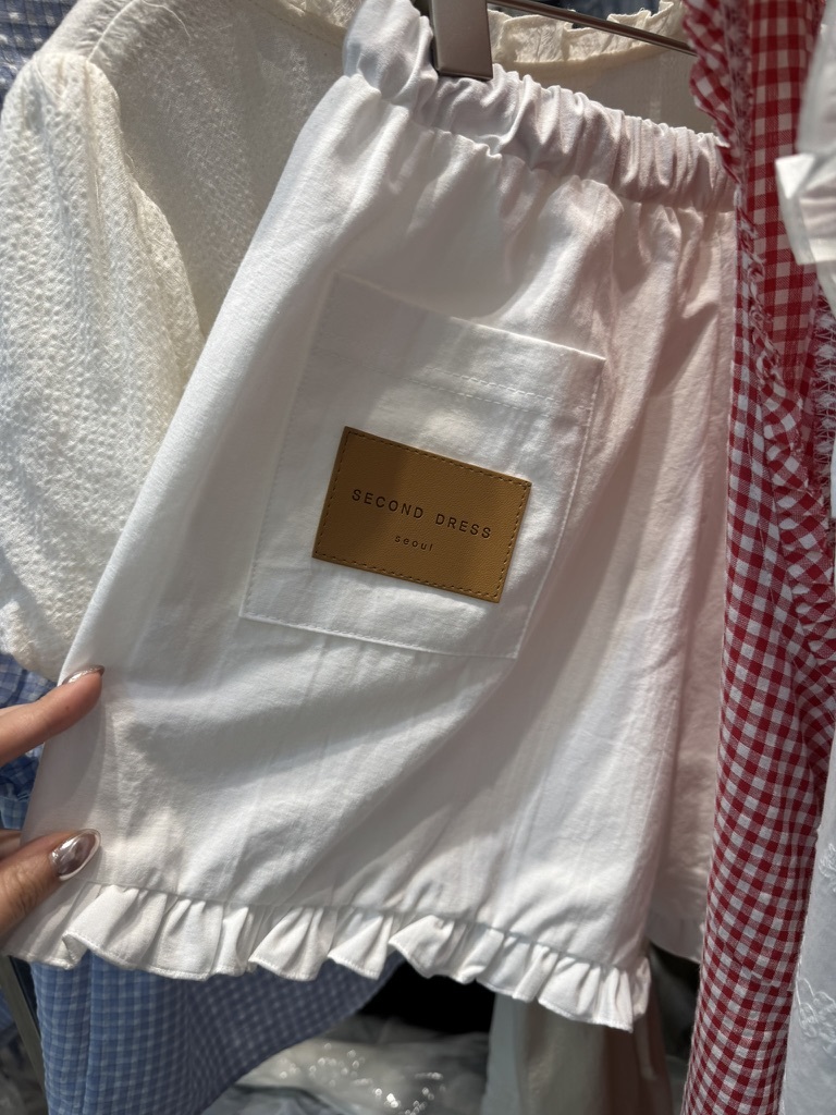 K55 棉質挺版花邊短褲 (綠/白/深藍)