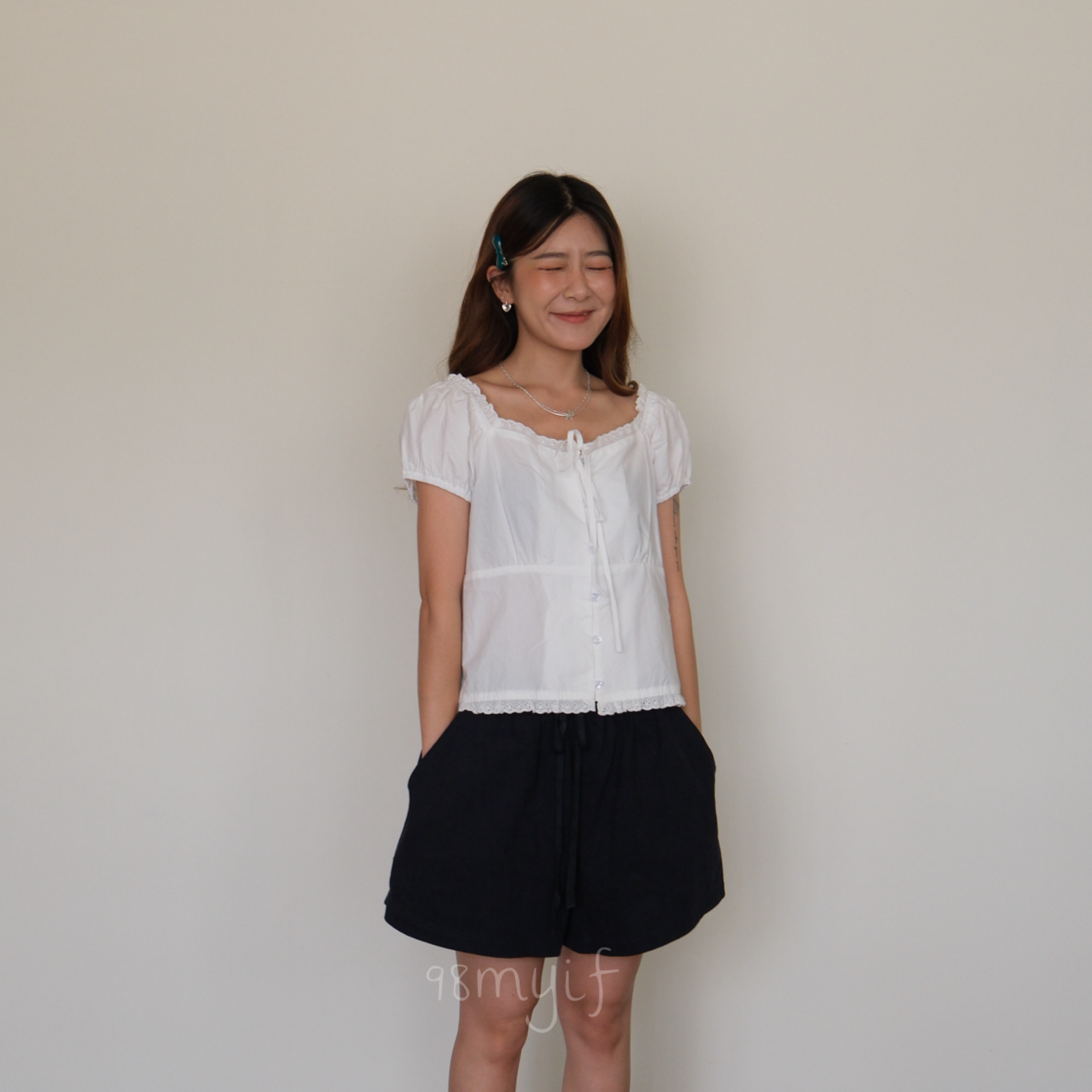 D17 甜甜女孩 愛心扣 短袖